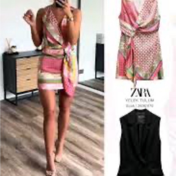 Zara pink /Green Patchwork Print Dress
Sleeveless v neck mini dress - Picture 6 of 12